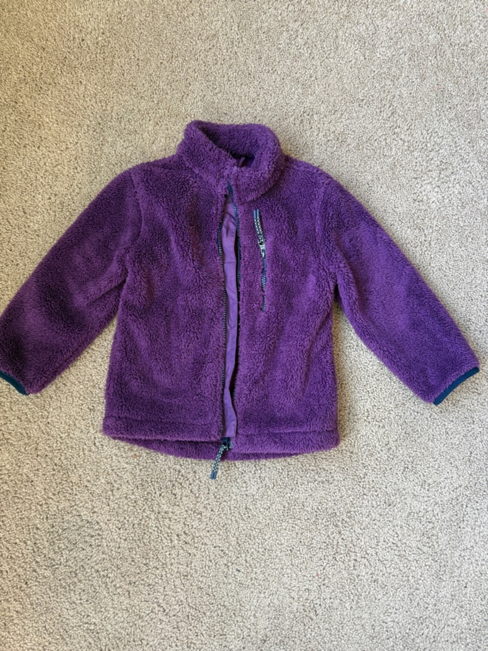 Mini Boden Purple Fleece Jacket